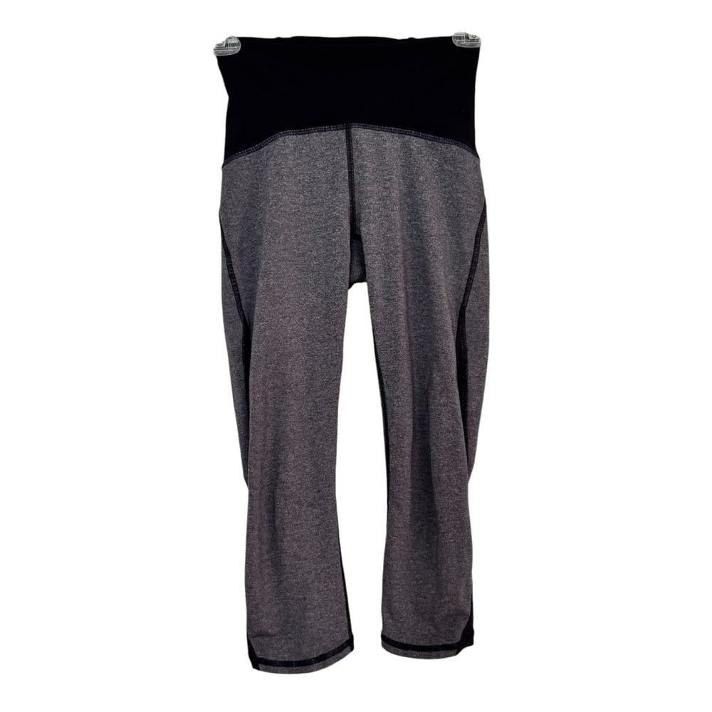 Lululemon Train Times Crop (17") Heathered Black / Black Sise 2